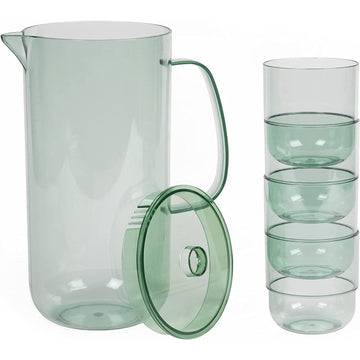 5 Piece Drinking Tumblers Jug Glasses Outdoor Serving