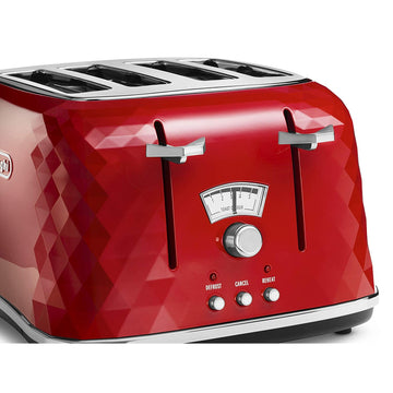 Delonghi Vintage Brilliante 4-Slice Red Toaster 1800w