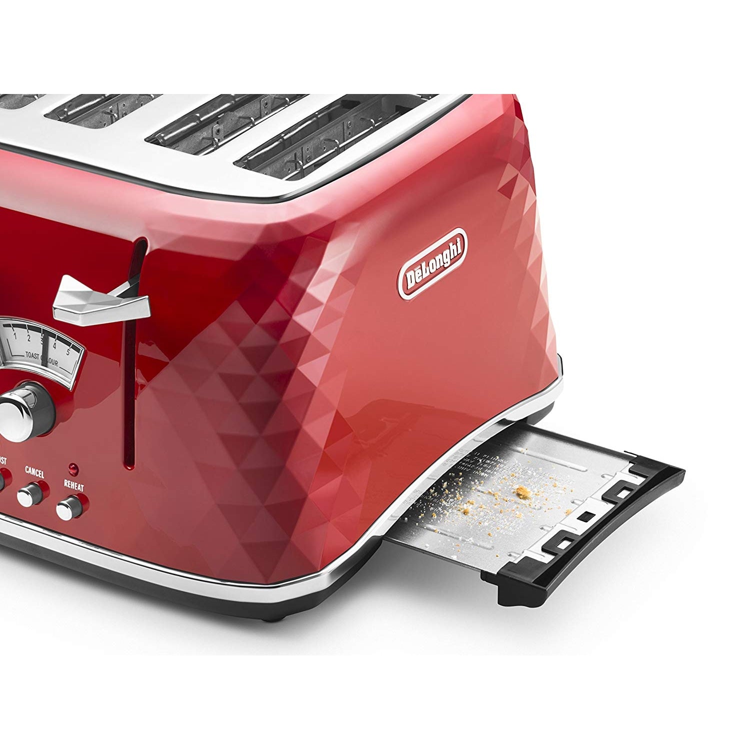 Delonghi Vintage Brilliante 4 Slice Red Toaster 1800w