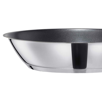 Vivo 28cm Polished Silver Non-Stick Coated Steel Frying Pan