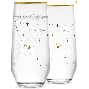 Set of 2 390ml Crystalline Long Drink Glasses