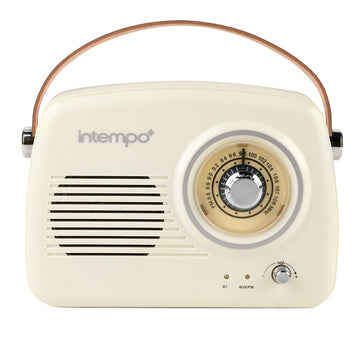 Intempo Cream Portable Wireless Bluetooth FM Radio Speaker