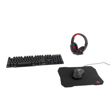 Set of 4 Gaming LED Mouse Surround Headphones Keyboard Mat Set