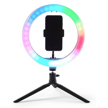 Intempo Multi-Coloured Ring Light Tripod With Phone Holder