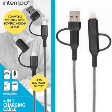 Intempo 1 Metre 4-In-1 Charging Cable