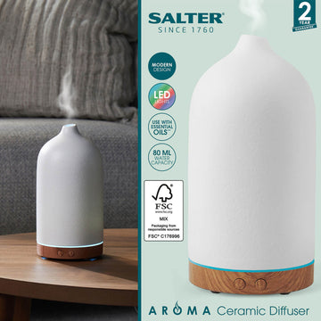 White Aroma Essential Oil Ceramic Humidifier