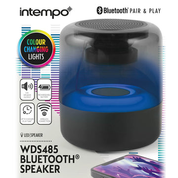 Intempo Black Colour Changing LED Bluetooth Speaker