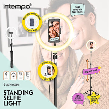 Intempo Extendable Height Selfie Ring Light Tripod