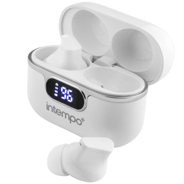 White Bluetooth Earphones With Charging Case