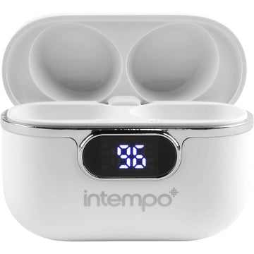 White Bluetooth Earphones With Charging Case