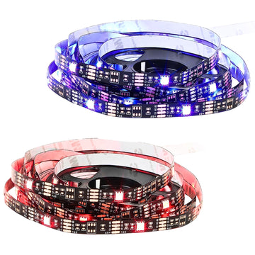 2Packs Easy Peel Sticker LED RGB Strips Light With Remote Control