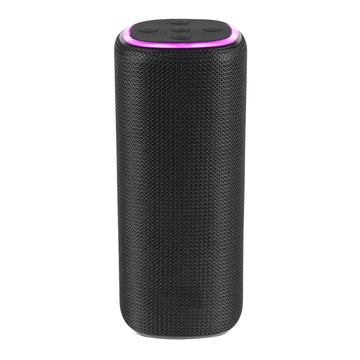 Bluetooth Speaker 10W Maxim Fabric Colour‑Sync LED Lights Portable Handle Black