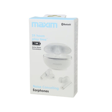 Maxim Wireless Noise Cancelling Bluetooth Earphones White