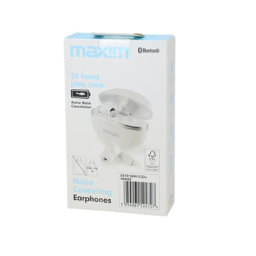 Maxim Wireless Noise Cancelling Bluetooth Earphones White