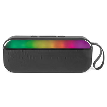 Bluetooth Travel Speaker 7 LED Lights 10W Portable USB-C Wireless Audio Black
