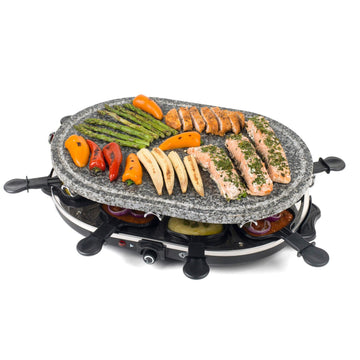 Giles & Posner 8 Piece Non-Stick Raclette Adjustable Hot Plate