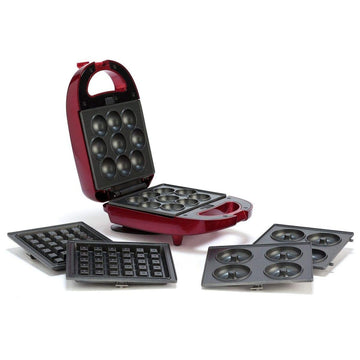 3-In-1 Non Stick Electric Sweet Snack Sandwich Waffle Doughnut Maker