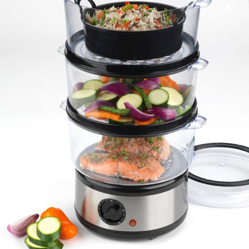 Progress 500W Go Healthy Electric 3-Tier Steamer
