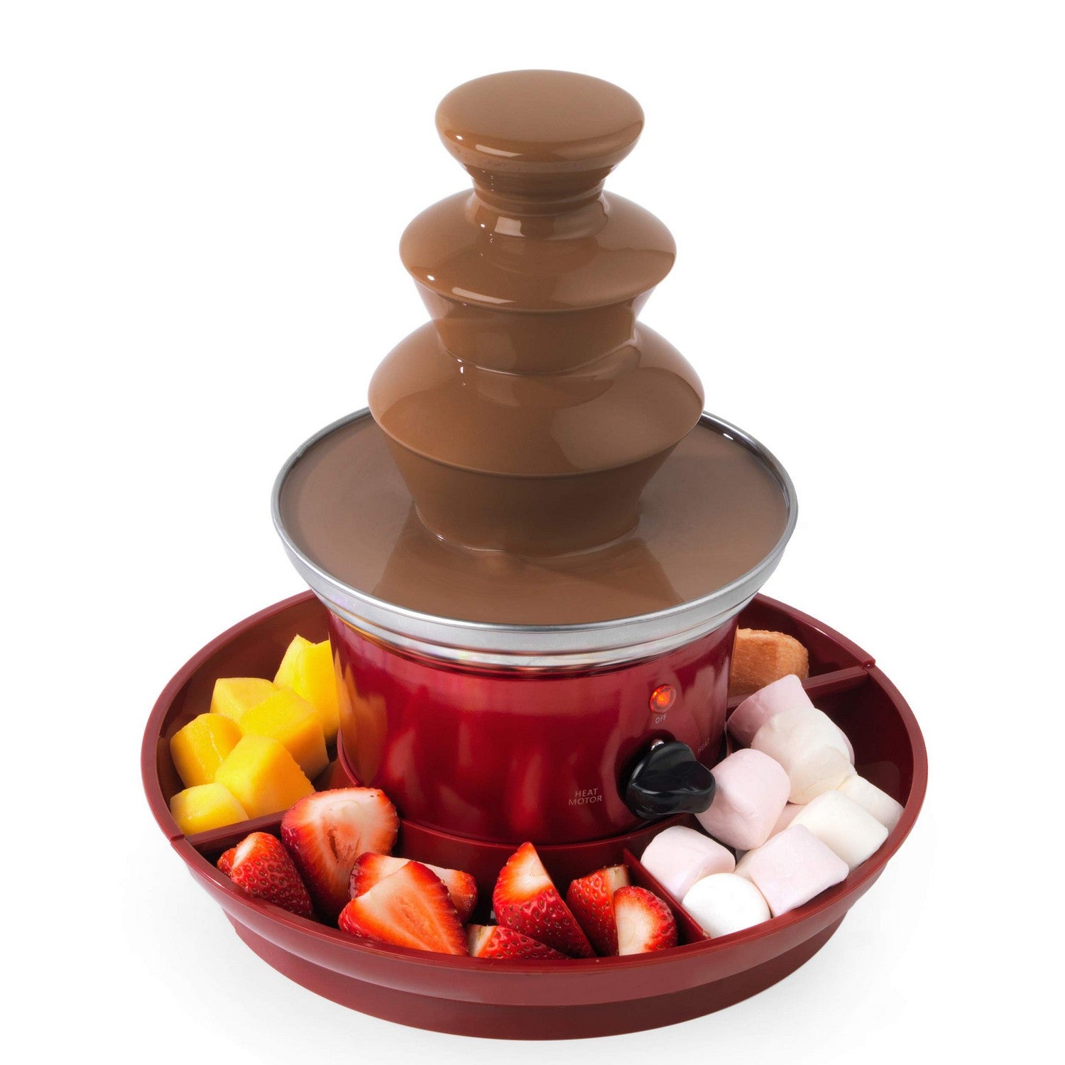 Salton 3-Tier Chocolate Fountain Fondue Pot top (SP1499) - Red New In Box