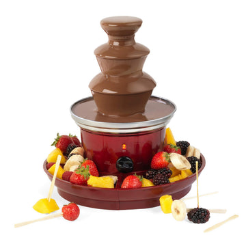 Giles & Posner 3-Tier Stainless Steel Red 90W Chocolate Fountain