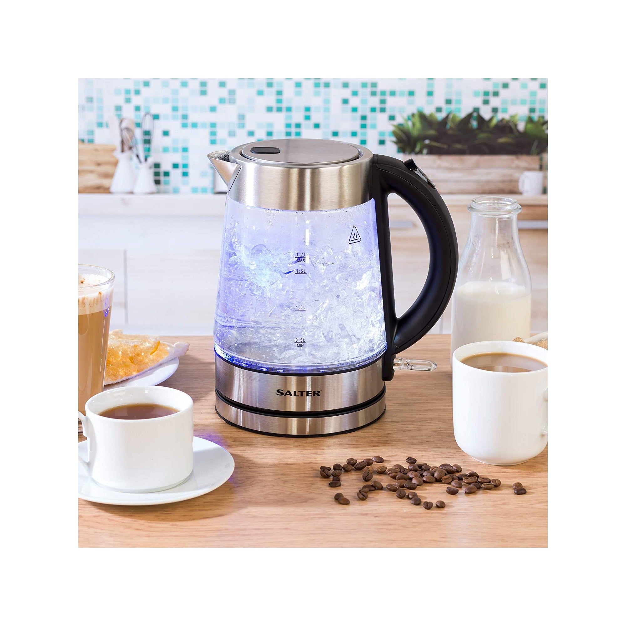 1.7L Electric Illuminating Glass Kettle