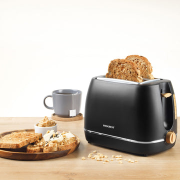 Progress 870W 2-Slice Black Scandi Toaster