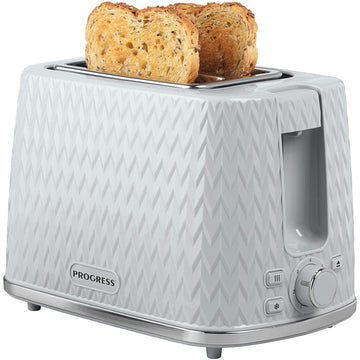 Progress Chevron 2 Slice Grey Toaster