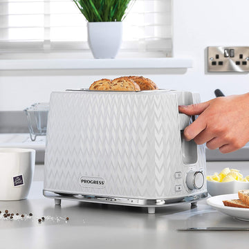 Progress Chevron 2 Slice Grey Toaster