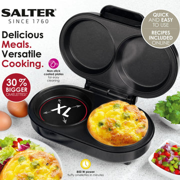 Salter XL Twin Dual Fill Non-Stick Omelette Maker