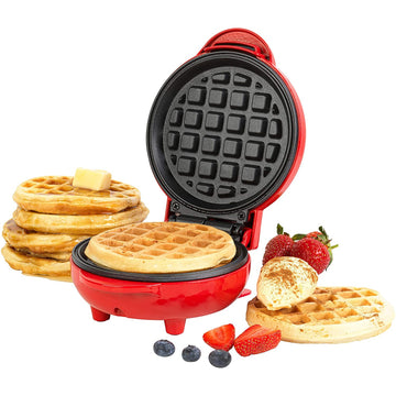 Giles & Posner Non-Stick Mini Waffle Maker Red