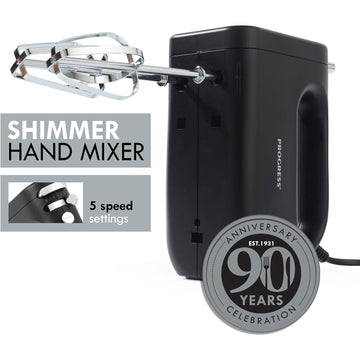 Progress Silver Black Shimmer Hand Mixer