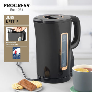 Progress 2200W Black Cordless Electric Kettle