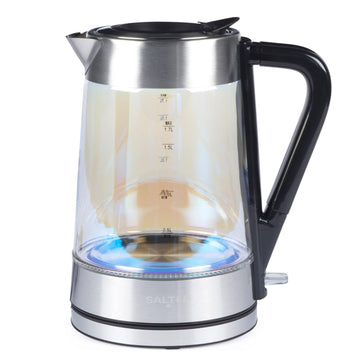 Salter 1.7L Iridescent Glass 2200W Cordless Electric Kettle