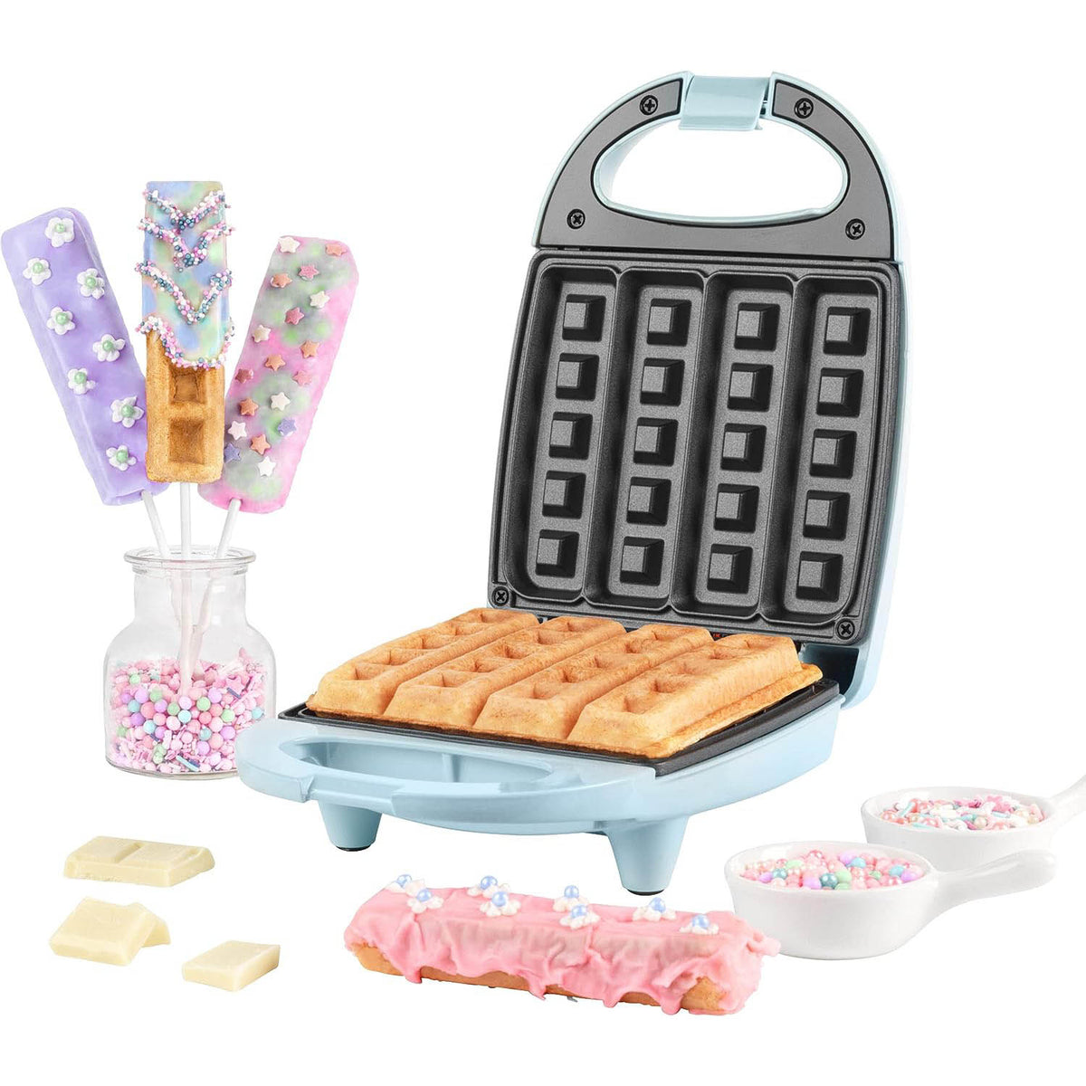 Giles & Posner Pastel Blue Non-Stick Belgian Waffle Maker