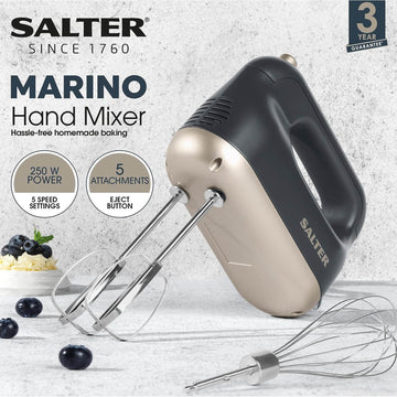 Salter Marino 250W Grey Electric Hand Mixer