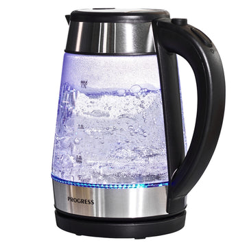 Progress 1.7L 2200W Swivel Base Glass Electric Kettle