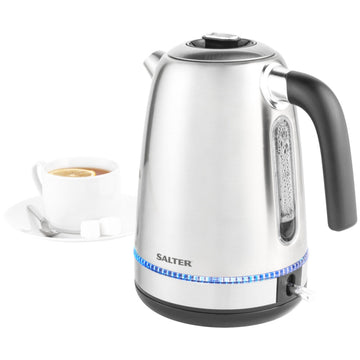 Salter 1.7L 3000W Silver 360° Swivel Base Anti Limescale Electric Kettle