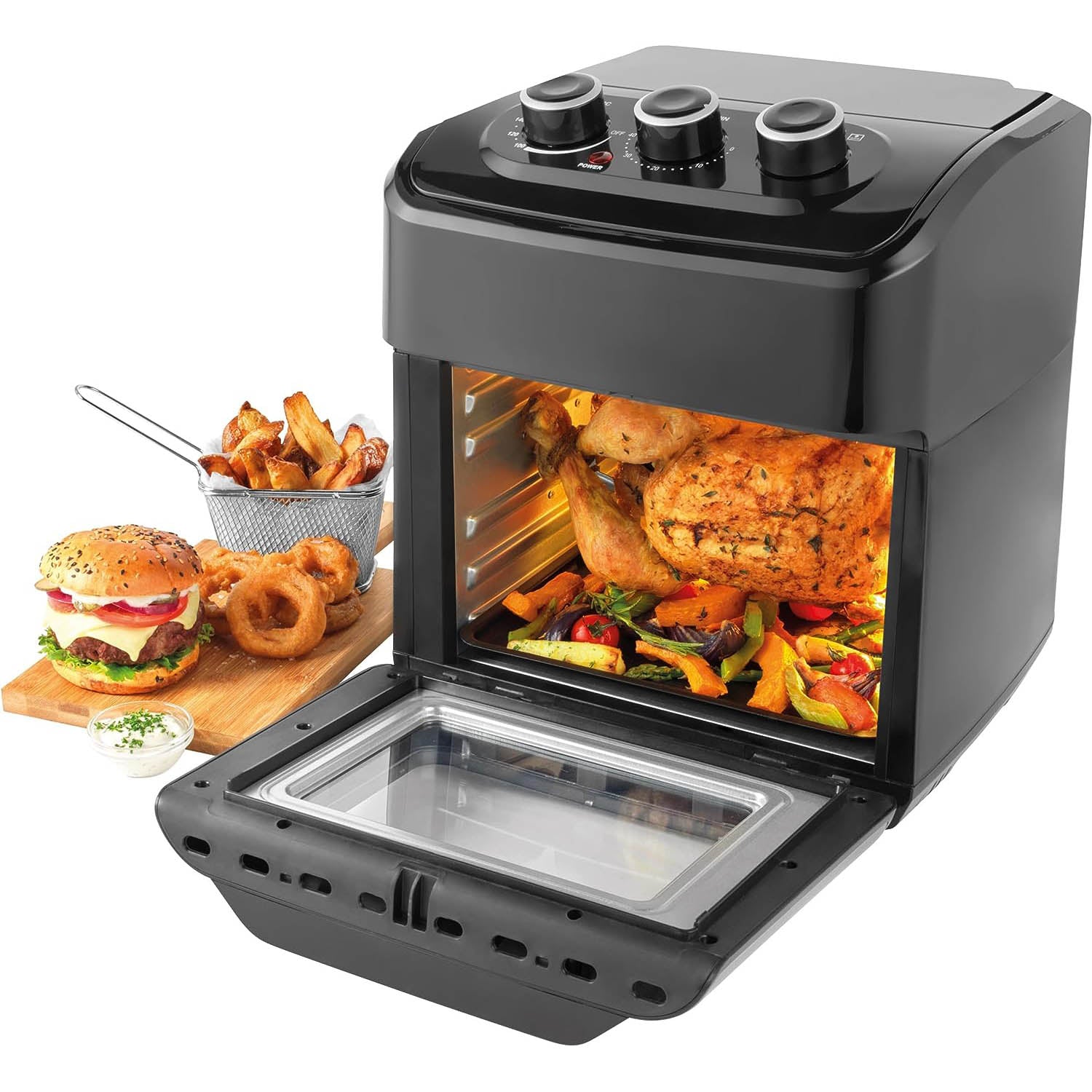 Salter 1800W Black Manual Air Fryer Mini Oven