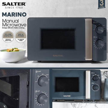 Salter Marino 800W Blue Grey Manual Microwave