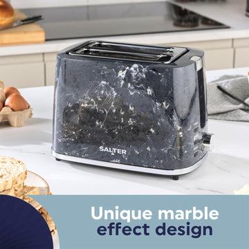 Salter 900W Marble Black 2 Slice Toaster