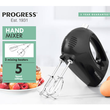 Progress 250W Black 5 Speed Electric Hand Mixer