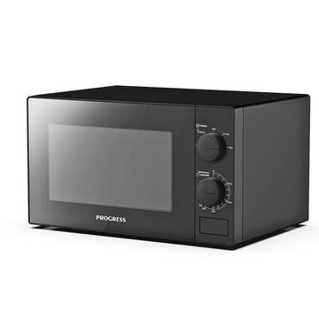 Progress 20L Black Manual Rotating Turntable Microwave Oven