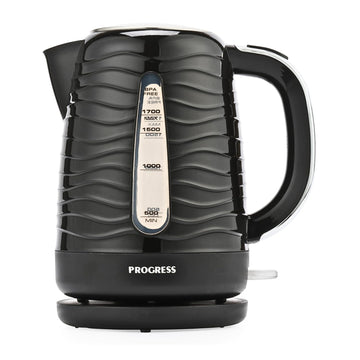 Progress Wave Textured Black 1.7L Electric Kettle