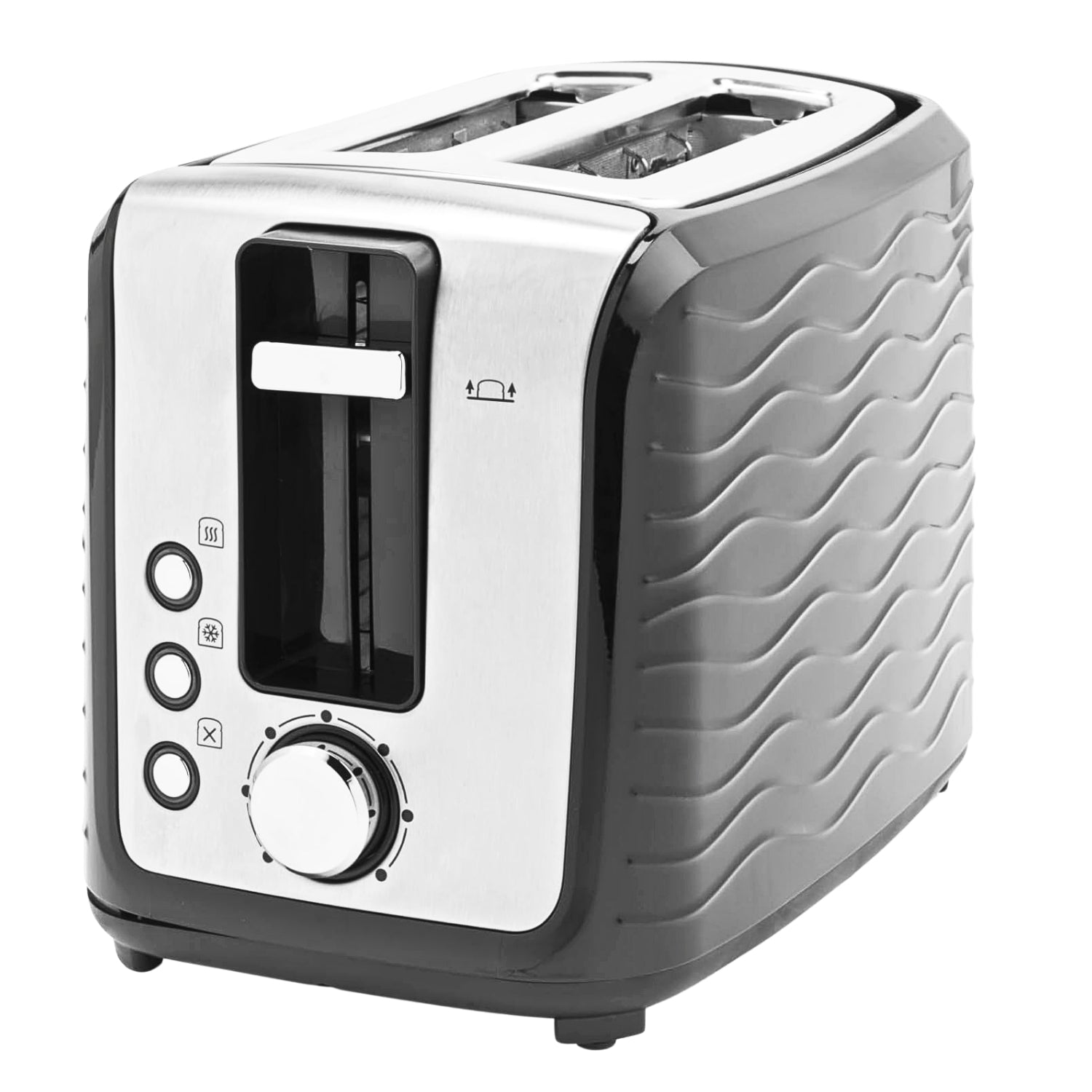 Progress Wave Textured Black 2-Slice Toaster