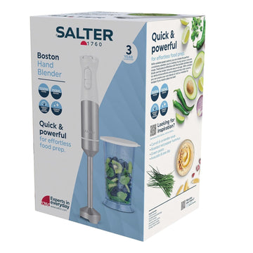 Salter Boston 1500W White Hand Blender with 700ml Beaker