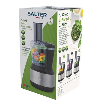 Salter 600ml 300W Black 3‑in‑1 Electric Food Processor