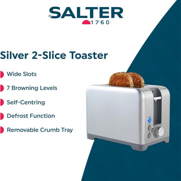 Salter Aspen 2-Slice Stainless Streel Toaster