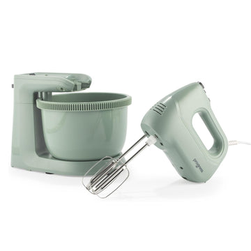 Progress Neutrals 300W 5-Speed 2‑in‑1 Stand & Hand Mixer Turbo Green