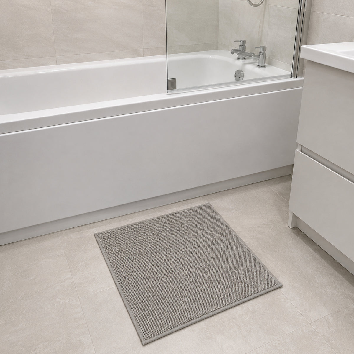 Beldray Beige Shower Mat 50x50cm Anti Mould Non Slip Quick Dry