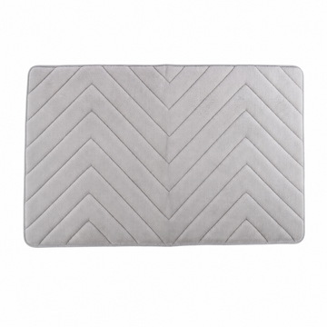 Beldray Antibac Memory Foam Bath Mat Grey Chevron 50x80cm